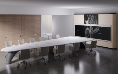 Salamander Designs va au-delà des limites avec la série de tables Infiniti™, pour une expérience de réunion inégalée et un style moderne.