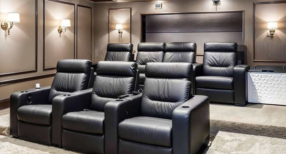 AV Basics theater seating, Theater seating, entertainment seating, seating, theater, leather