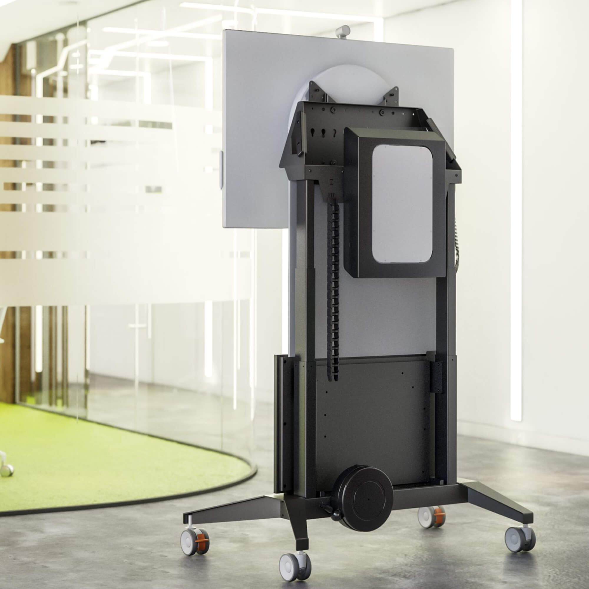 Armario blanco Chameleon Barcelona en un salón moderno y luminoso.